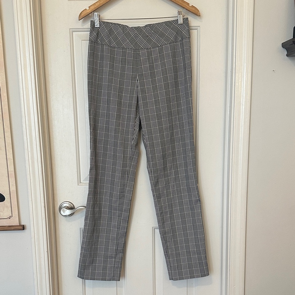 Donna degnan plaid work trouser size 6 black blue